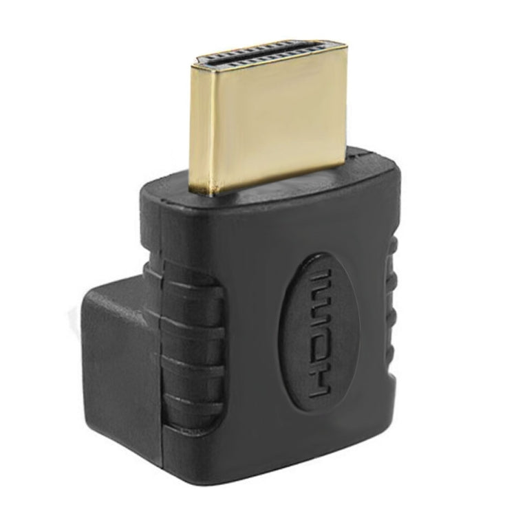 HDMI 19Pin Male to HDMI 19Pin Female 90 Degree Angle Adapter (Gold Plated) (Black)