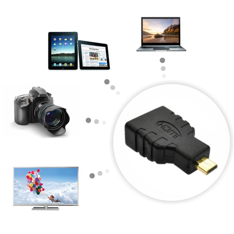 Adaptateur Micro HDMI Mâle vers HDMI Femelle (Plaqué Or) (Noir)