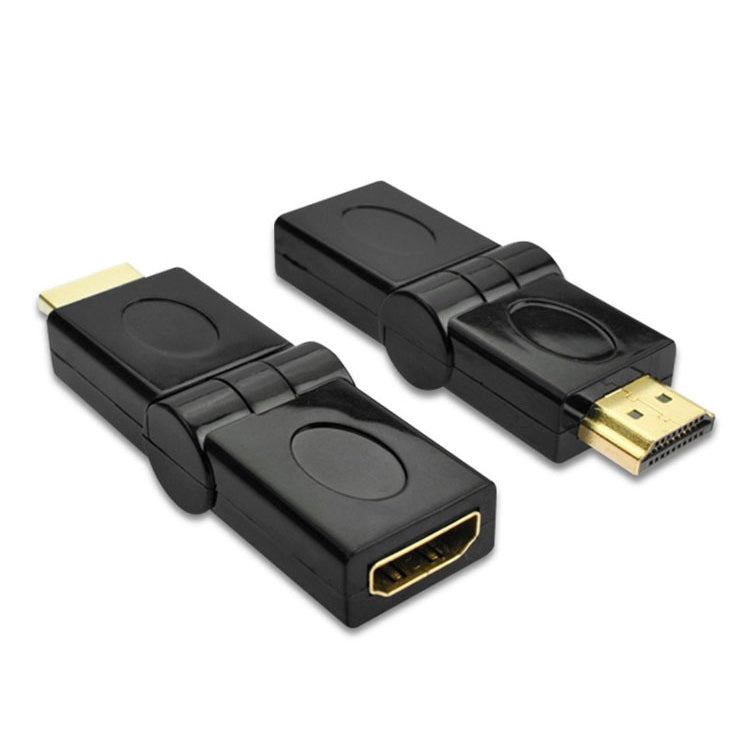HDMI 19-Pin Male to HDMI 19-Pin Female (180 Degree) Rotatable Adapter (Gold Plated) (Black)