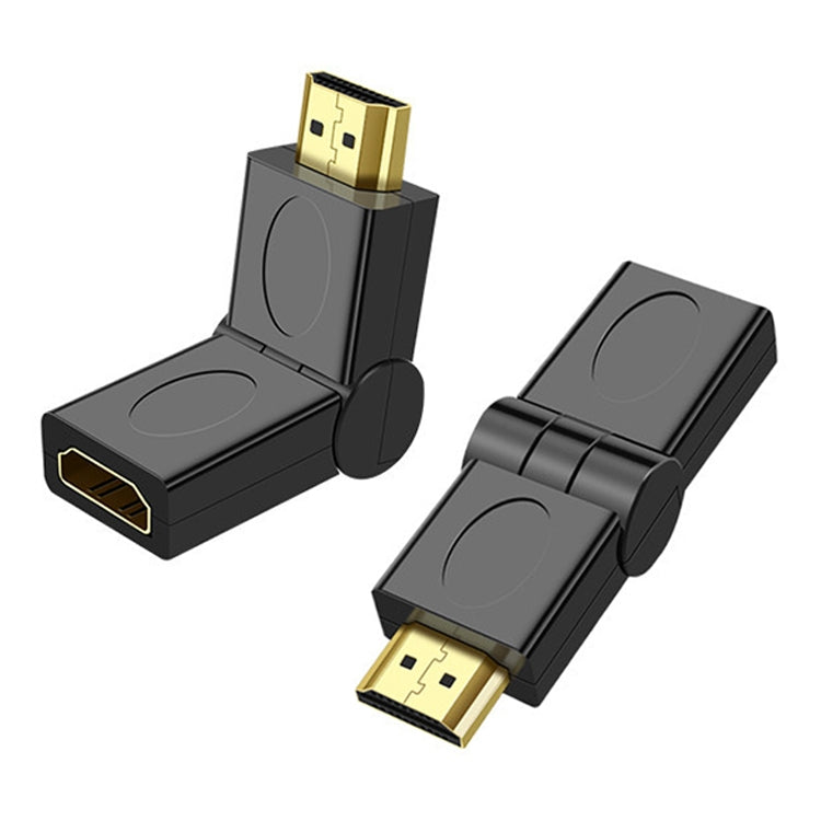 HDMI 19-Pin Male to HDMI 19-Pin Female (180 Degree) Rotatable Adapter (Gold Plated) (Black)
