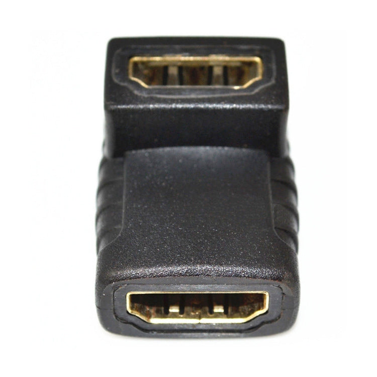 Acoplador de ángulo HDMI (Hembra a Hembra) - 90 grados (chapado en Oro) (Negro)