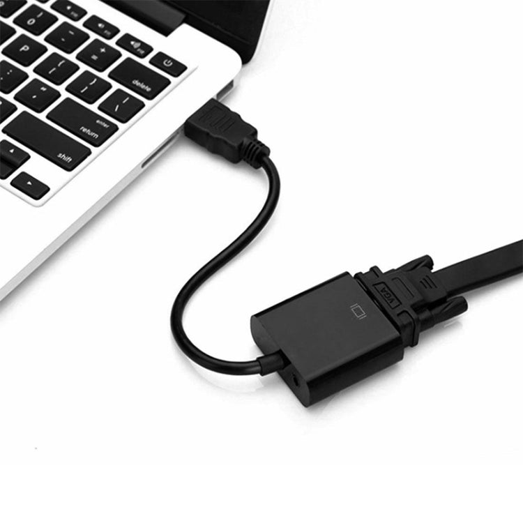 20cm HDMI 19-Pin Male to VGA Female Cable Adapter (Black)