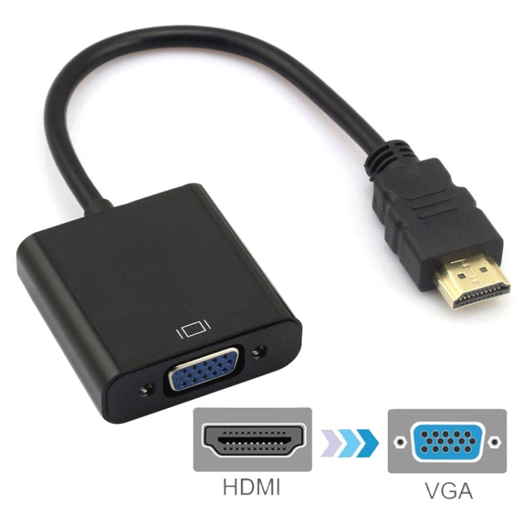 20cm HDMI 19-Pin Male to VGA Female Cable Adapter (Black)