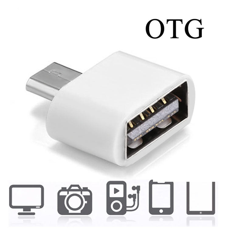 Adaptateur Micro USB 2.0 vers USB 2.0 avec fonction OTG pour Samsung / Huawei / Xiaomi / Meizu / LG / HTC et autres téléphones intelligents (Blanc)