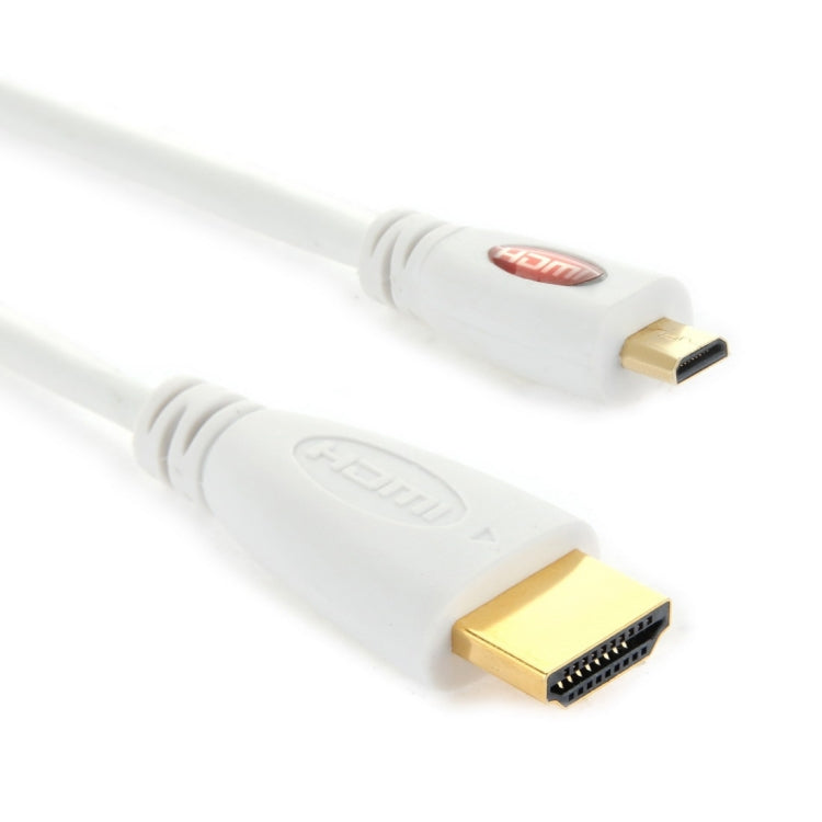Cable Micro HDMI Macho a HDMI Macho chapado en Oro Versión 1.4 longitud: 1 m (Blanco)