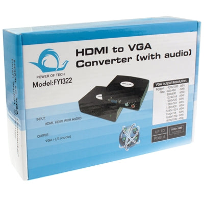 Convertidor de HDMI a VGA con Audio (FY1322) (Negro)