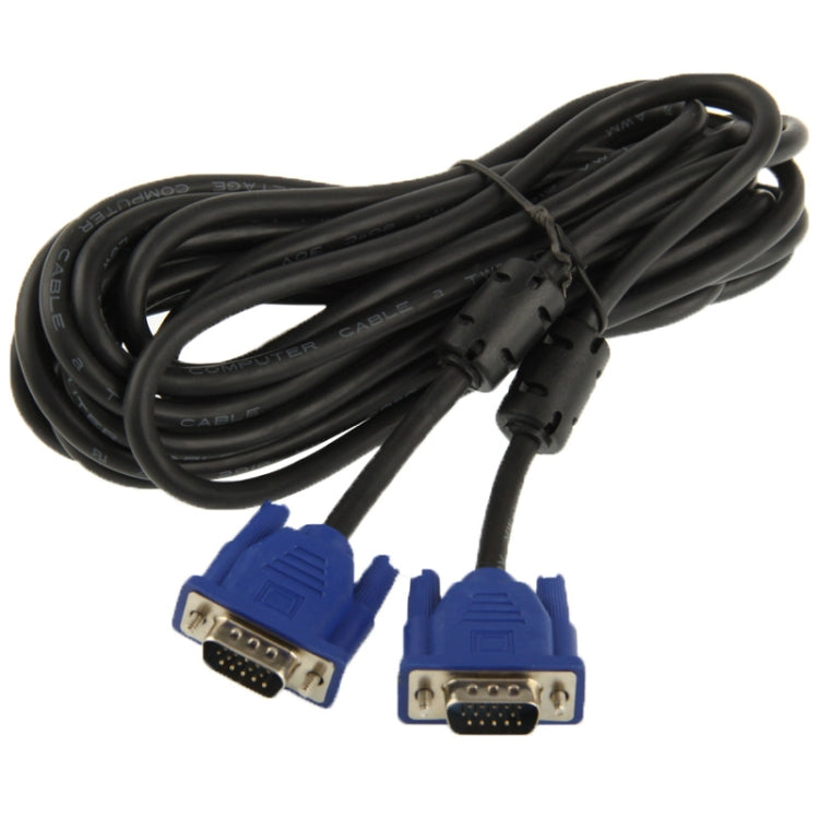 5m High Quality VGA 15 Pin Male to VGA 15 Pin Male Cable For LCD Monitor / Projector (Black)