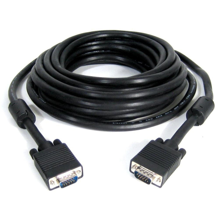 Câble VGA 15 broches mâle vers VGA 15 broches mâle de bonne qualité de 20 m pour projecteur de moniteur LCD (noir)
