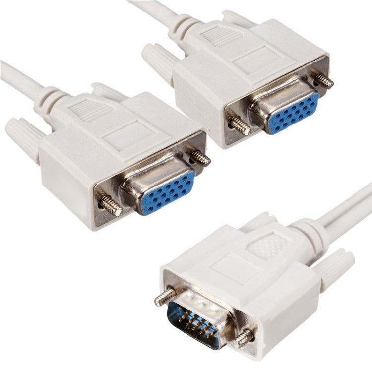 VGA SVGA HDB15 Male to 2 Female Splitter Cable