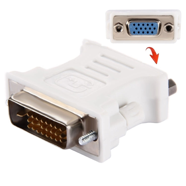Adaptador DVI 24 + 1 Pin Macho a VGA 15Pin Hembra (Blanco)