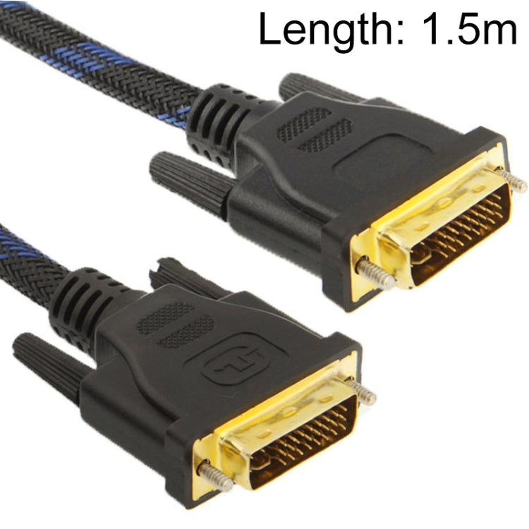 Cable de video DVI-I de Doble enlace de 24 + 5 pines Macho a Macho m / m con red de nailon longitud: 1.5 m