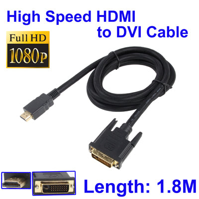 Câble HDMI vers DVI haute vitesse de 1,8 m compatible avec PlayStation 3