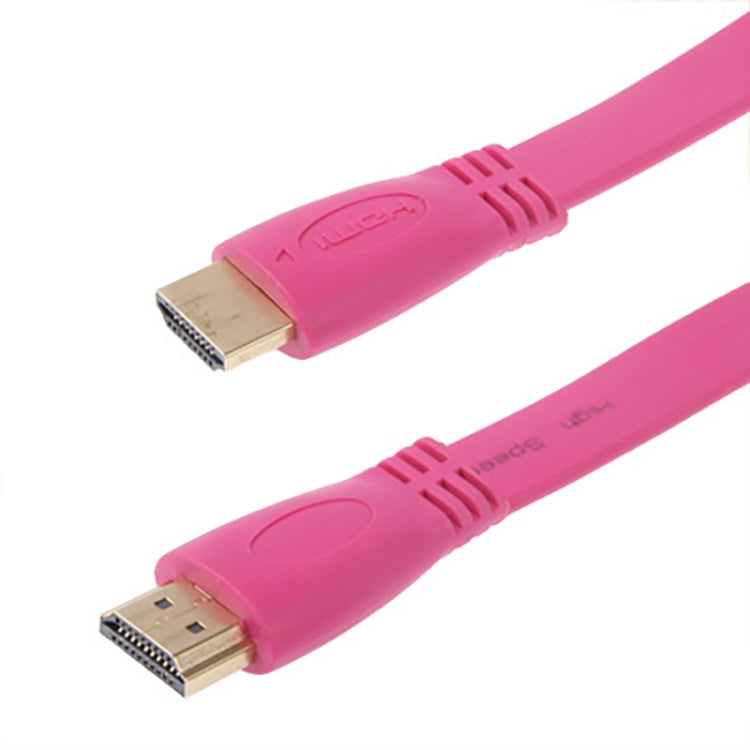 Cable plano de HDMI a HDMI de 19 pines chapado en Oro de 1.5 m Versión 1.4 compatible con Ethernet 3D 1080P HD TV / Video / Audio etc. (Magenta)