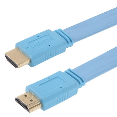 Version 1.4 19 Pin Gold Plated HDMI to HDMI Flat Cable Support Ethernet 3D 1080P HD TV / Video / Audio etc. Length: 0.5m (Blue)