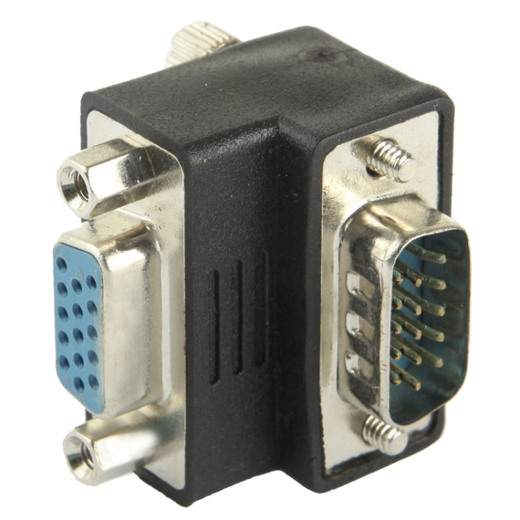 VGA 15 Pin Male to Female 90 Degree Right Angle Adapter