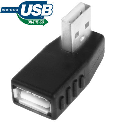 Adaptateur USB 2.0 AM vers AF avec prise en charge de la fonction OTG à angle de 90 degrés