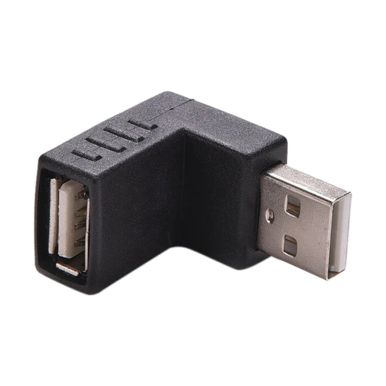 Adaptador USB 2.0 AM a AF con ángulo de 90 grados (Negro)