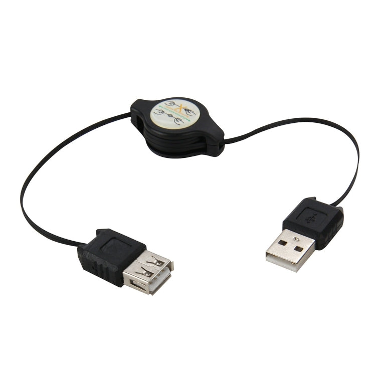 Cable retráctil USB 2.0 AM a USB AF longitud: 75 cm (Negro)
