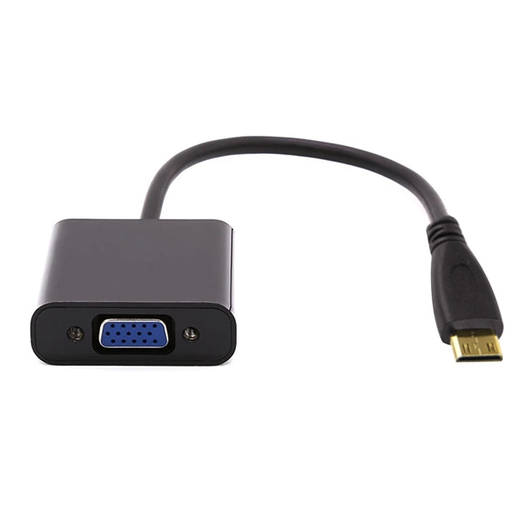 22cm Full HD 1080P Mini HDMI Macho a VGA Hembra Cable adaptador de video con Cable de Audio (Negro)