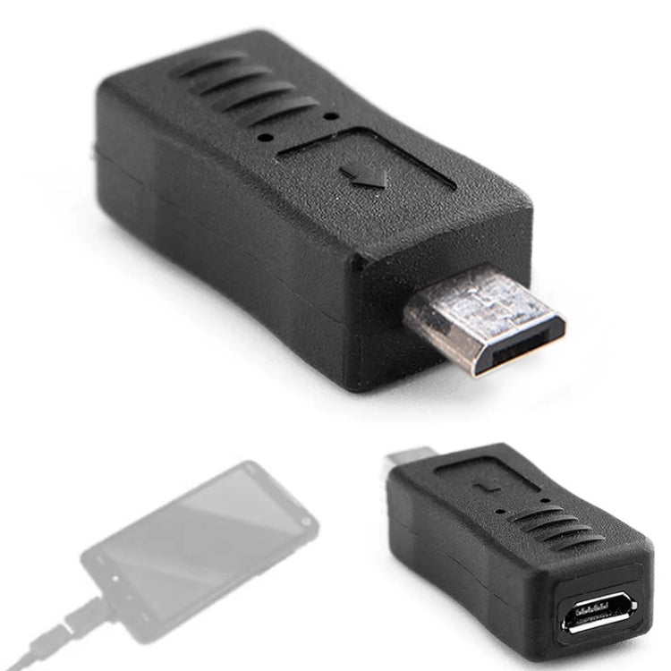 Adaptador USB 2.0 Micro USB Macho a Hembra Para Galaxy S IV / i9500 / S III / i9300 (Negro)