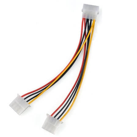 4 Pin Molex Y Power Supply Cable Splitter Length: 20cm