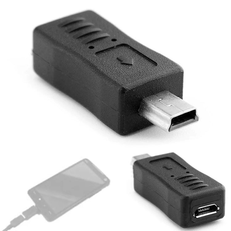 Adaptador USB 2.0 Mini USB a Micro USB Hembra (Negro)