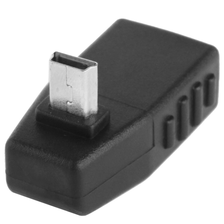 Adaptador AF Mini USB Macho a USB 2.0 en ángulo hacia arriba de 90 grados (Negro)