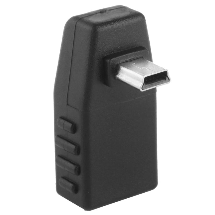 Adaptador AF Mini USB Macho a USB 2.0 en ángulo hacia arriba de 90 grados (Negro)