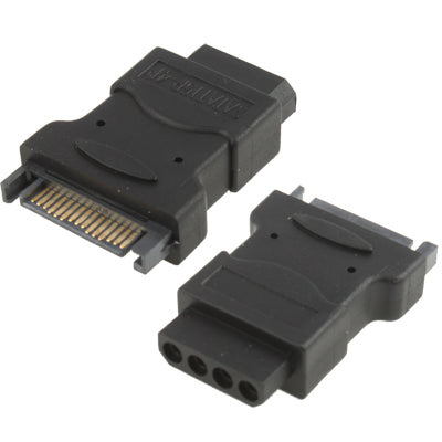 SATA 15-pin Male to 4-pin Female Adapter (Black)