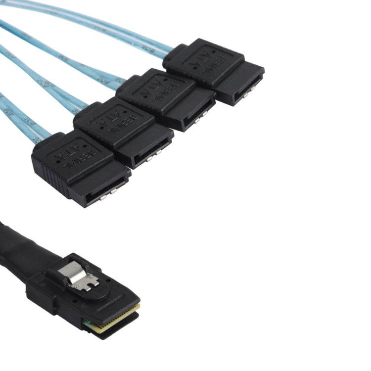 Mini SAS to 7 pin 4 SATA Female Cable length: 95 cm