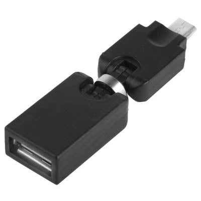Adaptateur USB 2.0 AF vers Micro USB OTG rotatif à 360 degrés pour Galaxy S IV / i9500 / S III / i9300 / Note II / N7100 / i9220 / i9100 / i9082 / Nokia / LG / BlackBerry / HTC One X / Amazon Kindle / Sony Xperia etc. . (Noir)