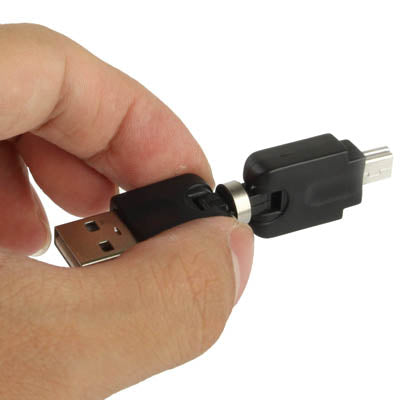 360 Degree Rotating USB 2.0 AM to Mini USB Adapter (Black)