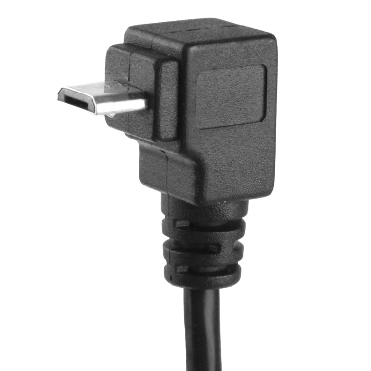 Cable Adaptador Micro USB Macho a Micro USB Hembra de 90 grados longitud: 25 cm (Negro)