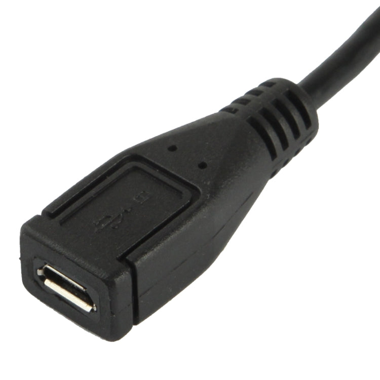 Cable Adaptador Micro USB Macho a Micro USB Hembra de 90 grados longitud: 25 cm (Negro)