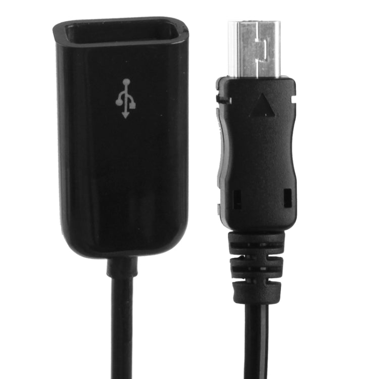Mini Cable en espiral de 5 pines USB a USB 2.0 AF / Cable de resorte con función OTG longitud: 22 cm (se puede extender hasta 85 cm) (Negro)