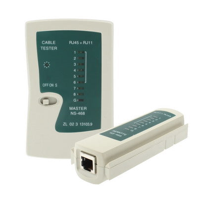 Network Cable Tester Rj45 Rj11 Rj12 Cat5 UTP LAN Networking Tool (White)