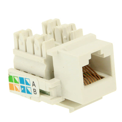 Network Cat6 RJ45 Jack Module Connector Adapter (Normal Quality) (White)