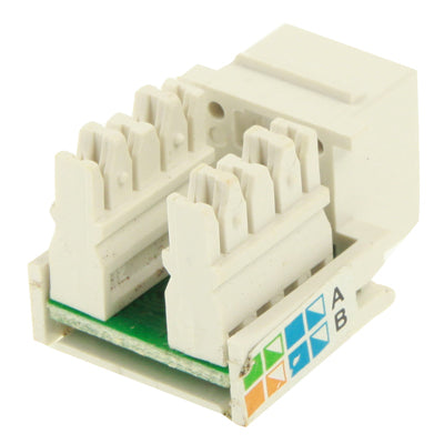 Network Cat6 RJ45 Jack Module Connector Adapter (Normal Quality) (White)