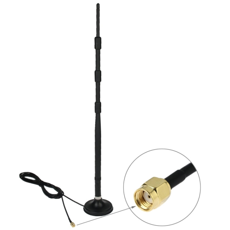 Antena RP-SMA de 13dB Para red de enrutador con Base de Antena (Negro)