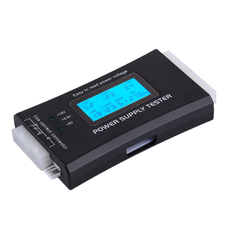 Digital LCD Display Computer PC 20 / 24 Pin Power Supply Tester Power Measurement Checker Diagnostic Diagnostic Tool (Black)