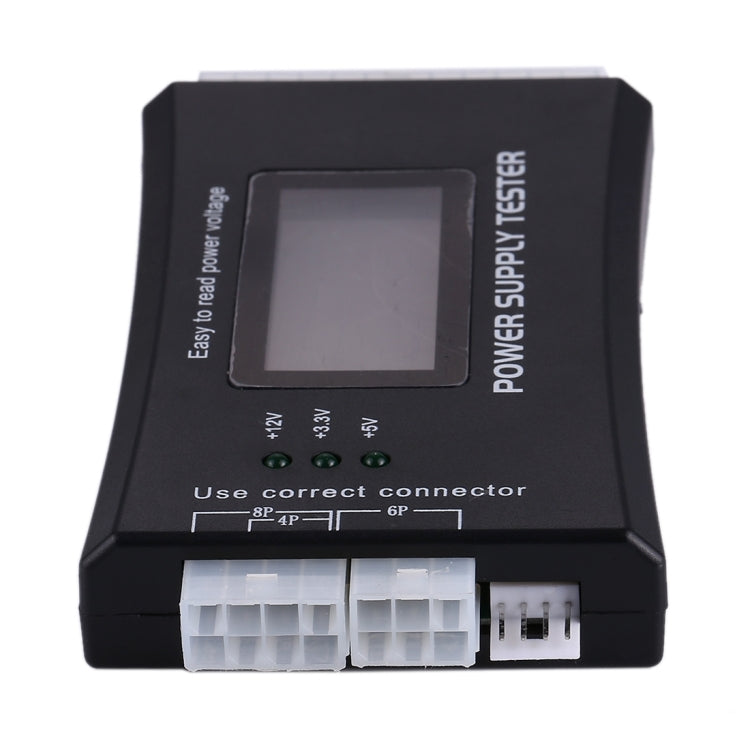 Digital LCD Display Computer PC 20 / 24 Pin Power Supply Tester Power Measurement Checker Diagnostic Diagnostic Tool (Black)