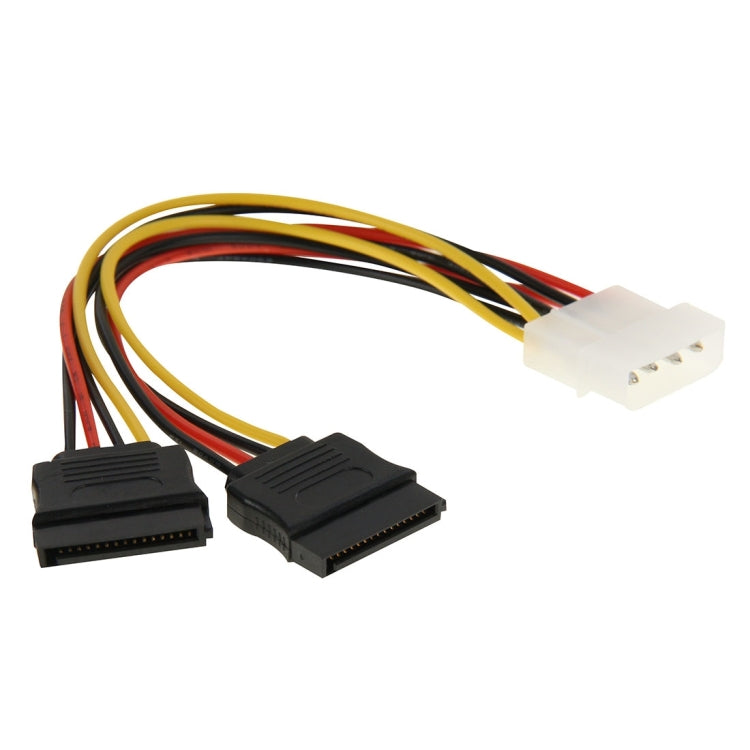 2 x 15 Pin to 4 Pin Serial SATA Power Adapter Cable Core Material: Copper Length: 18cm