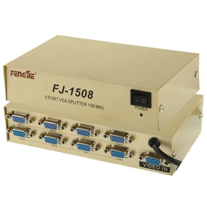 8 Port VGA Splitter at 150 MHz model: FJ-1508