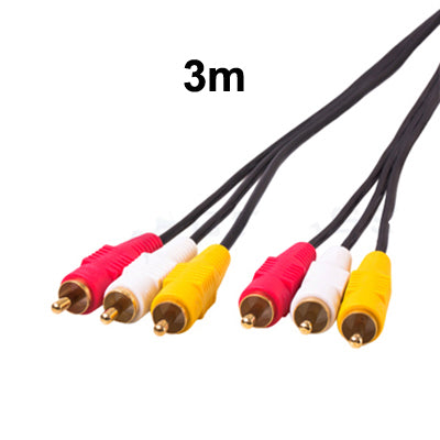 Cable AV RCA estéreo de Audio y video de calidad normal longitud: 3 m
