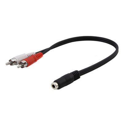 3.5mm Stereo Female Plug to 2 RCA Male Plug Cable length: 38cm