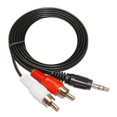 Cable de Audio Macho de 3.5 mm estéreo a RCA de calidad normal longitud: 3 m