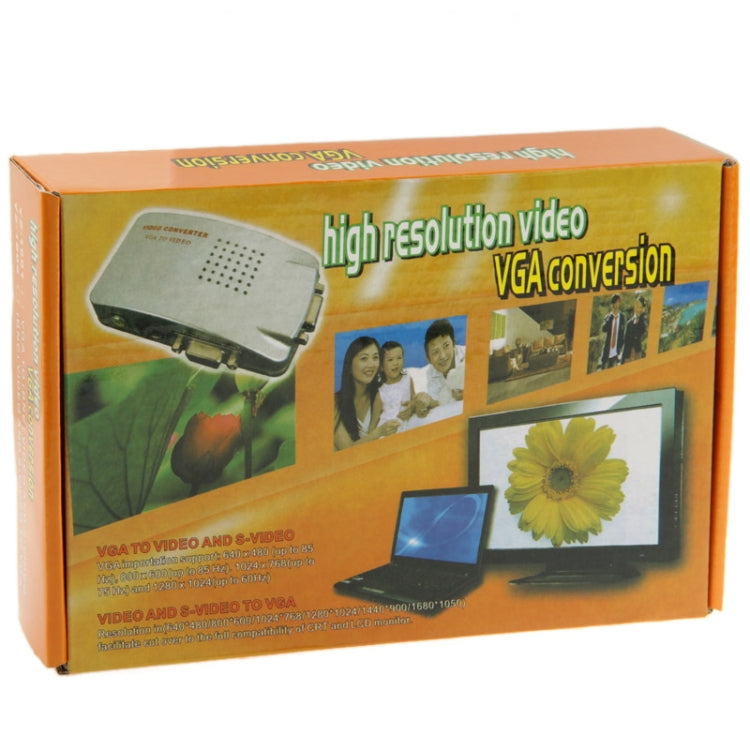 Conversion vidéo VGA haute résolution Boîtier de conversion vidéo VGA vers S-vidéo / PC vers TV (VGA vers AV)