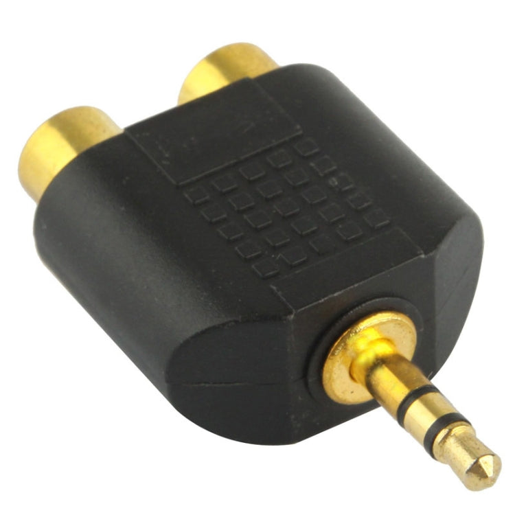 Audio Y Adapter RCA Female to 3.5mm Male Jack (Black)