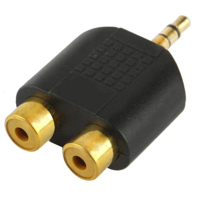 Audio Y Adapter RCA Female to 3.5mm Male Jack (Black)
