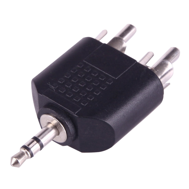 Adaptador de Audio Y de 2 RCA Macho a Conector Macho de 3.5 mm (Negro)
